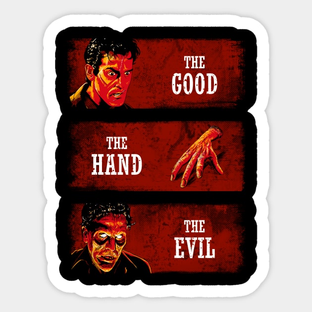 The Good the Hand and the Evil Sticker by ddjvigo